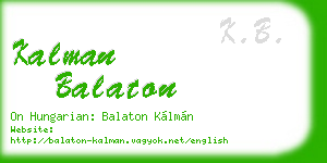 kalman balaton business card