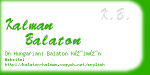 kalman balaton business card